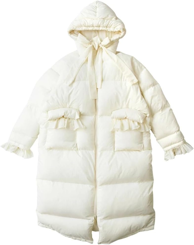 Winter Thickened Up Mid-length Down Jacket Stand Collar with Hood Warm