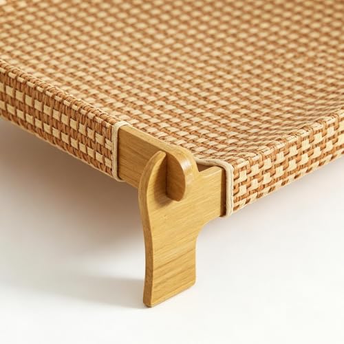 Cama exterior de gatos transpirable y elevada con base de madera 8