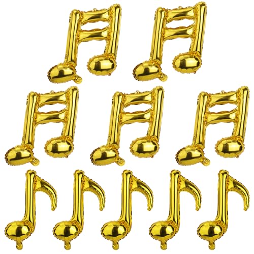 10pcs Ballon Note de Musique, Ballon en Aluminium en Aluminium Fournitures de Fête sur le Thème...