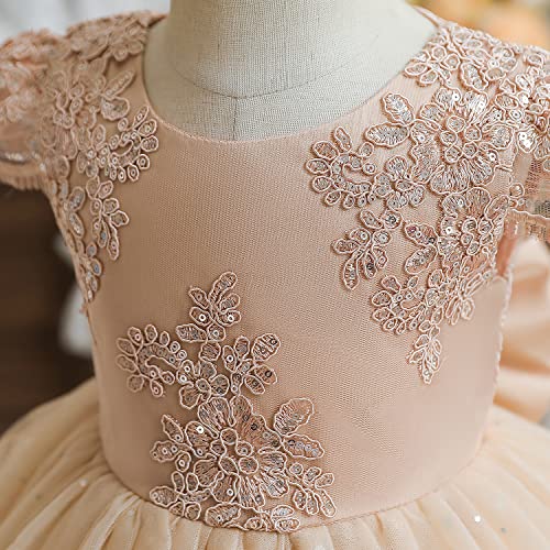 NNJXD Baby Girl Princess Dress Bowknot Sequins Dresses3