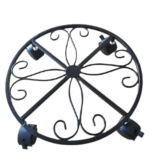 Demanca 金属フラワースタンド 植木鉢台 移動花台 鉢置台 360°移動便利 フラワースタンド 花台 キャスター付き おしゃれ植木鉢スタンド 室内 屋外 荷重量50kg以上 (A)