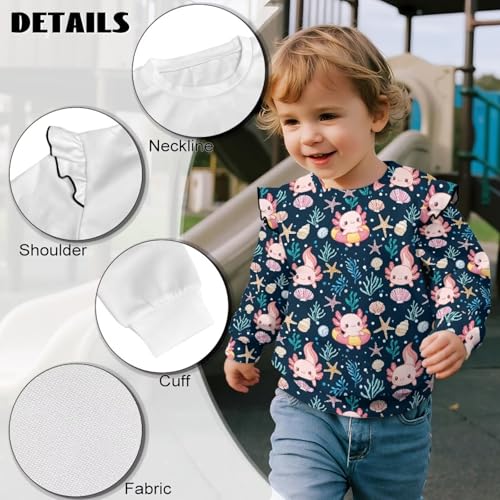 Toddler Sweatshirts Ruffle Long Sleeve Shirts Cute Clothes for Girls 1-8Y Toddler Tees Tops 6