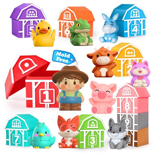 Image of Montessori Learning Toys for 1,2,3 Year Old Toddlers, 20Pcs Farm Animal Preschool Sensory Toys for Counting, Matching, Sorting & Fine Motor Games, Christmas Birthday Easter Gift for Baby Boys Girls
