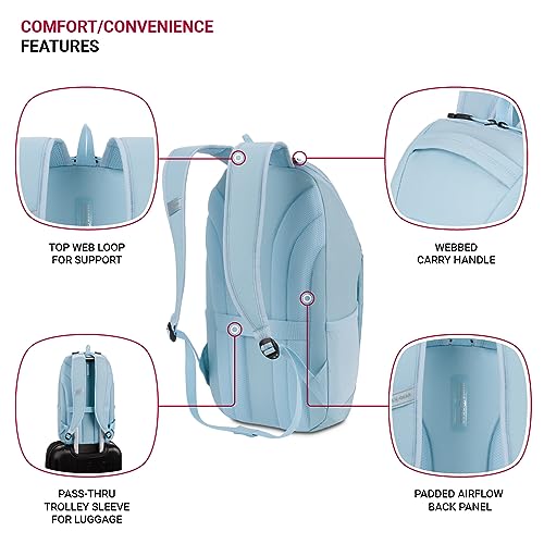 Image of SwissGear 8117 Laptop Backpack, Light Blue, 17.75 In