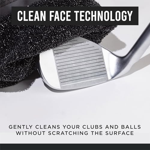 Image of Club Scrub Golf Club and Golf Ball Cleaning Bag, Waterproof Clean Face Technology Liner, Detachable Clip, Machine Washable, Cleans Club Grooves, Dry Exterior (Neoprene or Microfiber Option Available)
