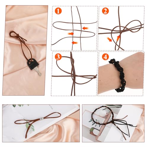 ZEYIYER 5 Stück Lederband Lederhalsbandkordel, 5 m Lederseil Halsbandseil Wildlederkordel Lederband für DIY Bastelarbeiten Schmuckherstellung