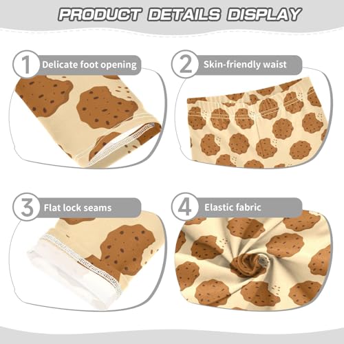 Cookie Chocolate Chip Girls Leggings,Workout Leggings for Girls Toddler Athletic Leggings Size for 3-10T3