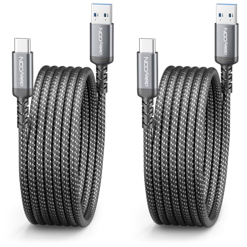 deleyCON 2x 2m USB-A auf USB-C Kabel USB 3.0 5Gbps (USB 3.2 Gen1) Ladekabel Datenkabel f&uuml;r Smartphone Tablet Notebook Kamera HDD SSD Externe Festplatte Usw.