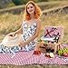 HappyPicnic Picnic Basket Set for 2 - Wicker Picnic Basket with Waterproof Blanket & Insulated Liner, Large Handmade Willow Hamper with Cutlery Kit for Outdoor, Picnic, Camping, Party, Holidays (Red)