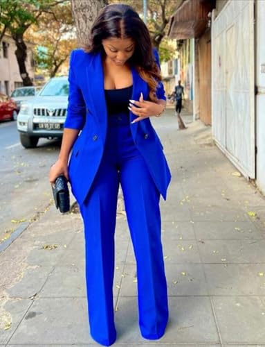 Women's Business Office Christmas Suit Double Breasted Buttons Jacket 2-Piece Set Tuxedos3