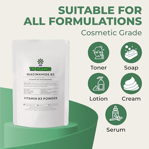 Image of Niacinamide Powder (Vitamin B3) | Cosmetic Grade, Water Soluble | For DIY Skincare, Serums & Creams | Helps Reduce Dark Spots, Oil & Pores