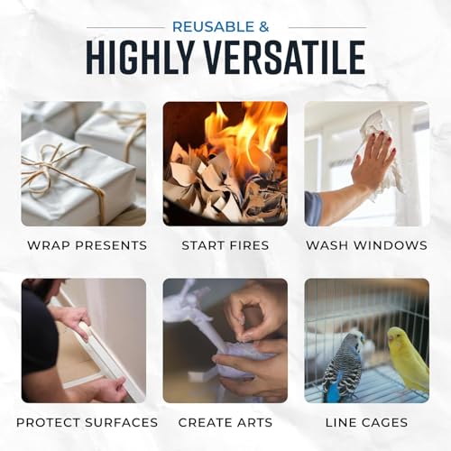 Bryco Goods Newsprint Packing Paper Sheets for Moving - 10lb - 320 Sheets of Newspaper Paper - Wrapping and Protecting Fragile Items, Box Filler, Shipping Supplies - 27" x 17" - Made in the USA - Image 6