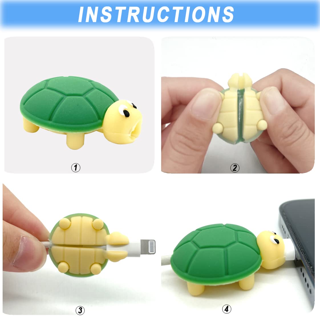 Confezione da 12 protezioni per cavi a forma di frutta, per chomper, masticatori, amici, accessori per cellulare, cavo di ricarica USB
