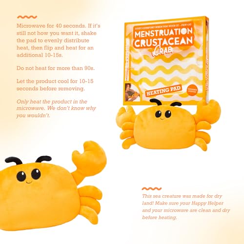 Image of Menstruation Crustacean Crab by Relatable, Microwavable Heating Pad for Period Cramps, Easter Basket Stuffer Plushie, Easter Gift Ideas for Teens and Women, Includes 1 Lavender Scented Heating Pad