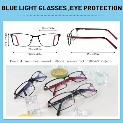 Image of OCCI CHIARI Blue Light Glasses for Men Women Non Prescription Glasses Metal Eyewear Full Rim Optical Frame