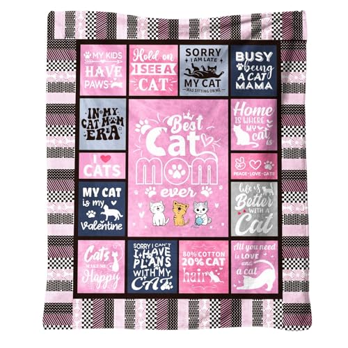 Cat Mom Soft Throw Blanket