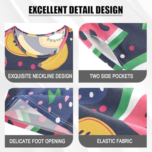 ALAZA Watermelon Dragon Fruit Pajamas Short Sleeve 2 Piece Sleepwear Top and Bottom Pajama Set Unisex4