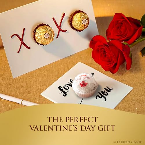 Ferrero Rocher Fine Hazelnut Milk Chocolates, 24 Count, Assorted Coconut Candy and Chocolate Gift Box, 9.1 oz