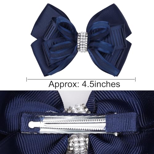 Pinzas con moños delicados para cabello 4.5 pulgadas set de 2 miniatura 4