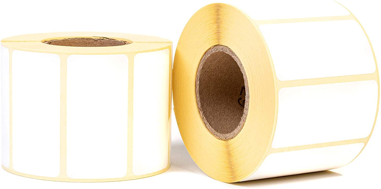 Selbstklebende Etiketten Aufkleber – Langlebig & beschreibbar – 60 x 30 mm – Weiß (Packung mit 5)