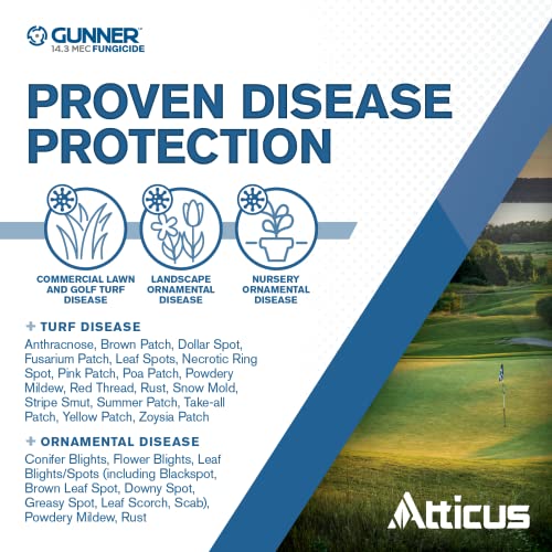Image of Atticus Gunner 14.3 Fungicide (1 Gal) Controls Brown Patch, Dollar Spot, Blights, Powdery Mildew, and Rust - Propiconazole