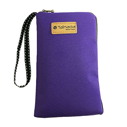 Image of Women Universal Phone Wristlet Wallet Pouch, Tainada Dual Slots Zipper Purse Carry Case Bag for iPhone 17 /16 Pro Max, Air, 16 Plus; Samsung S25+, S24 FE, A56 (Purple) | Lightweight water-repellent purse with padded shockproof cushion; Fits most smartphones, cards & cash; Daily essentials