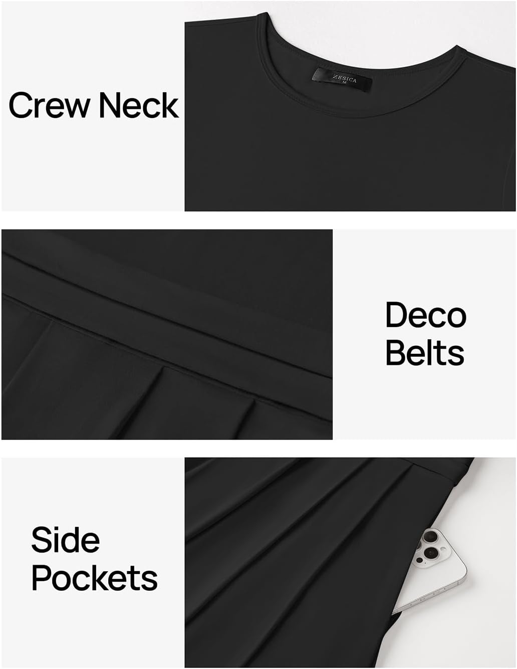 ZESICA Women's Summer Short Sleeve Maxi Dress 2026 Casual Crewneck Pleated A Line Flowy Long Dresses with Pockets - Image 7