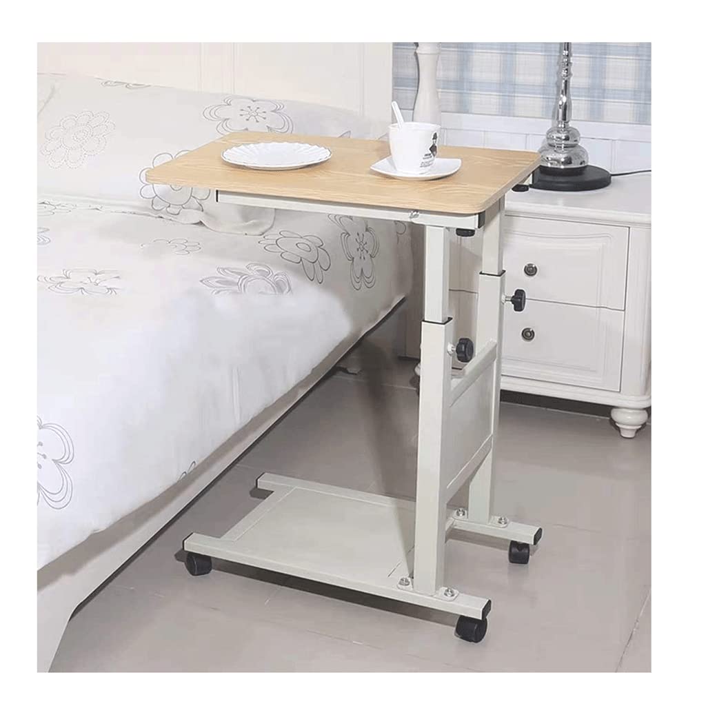 Mesita de Noche de Hospital para computadora portátil y Escritura Mesita de Noche médica Altura Ajustable Escritorio de pie Mesa de Cama con Ruedas