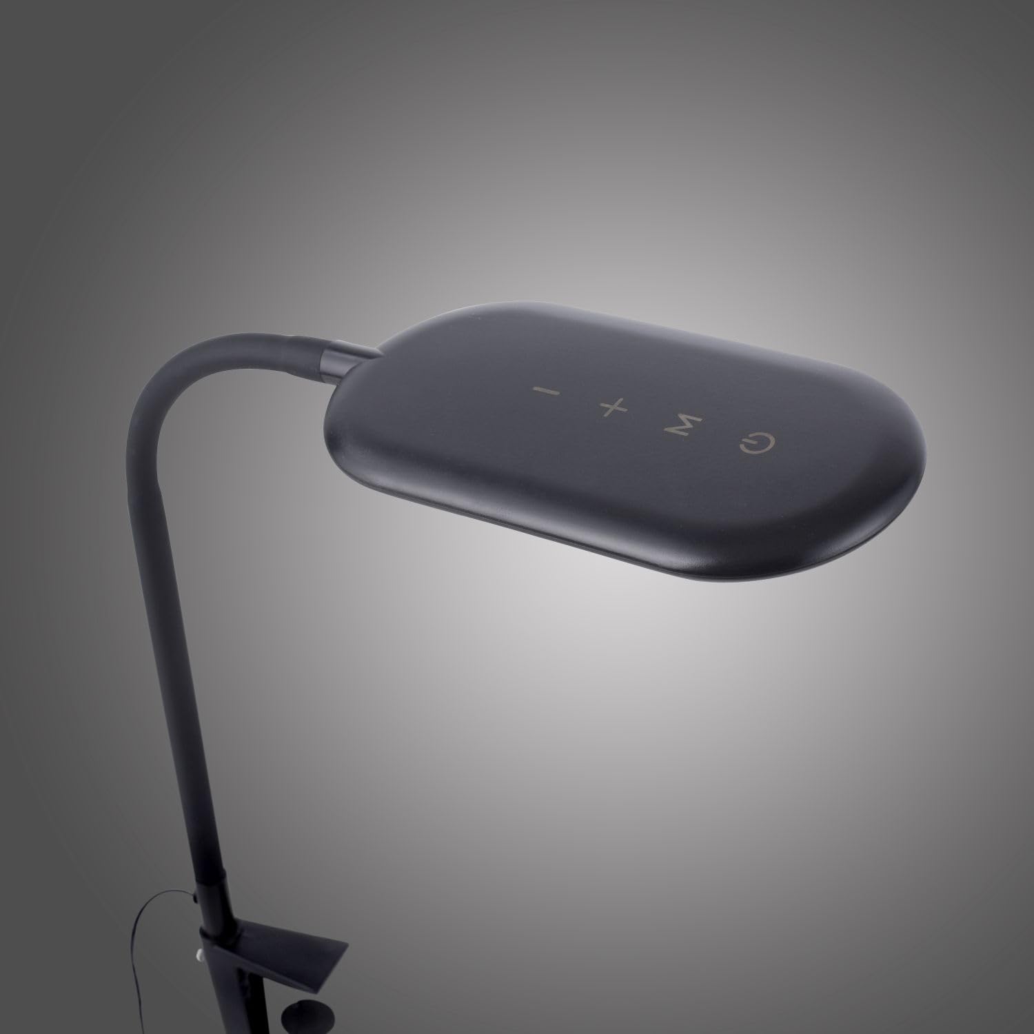 Licht-Erlebnisse LED Klemmleuchte Metall Schwarz Büro Schreibtisch H:67 cm 3000-6000 K 1180 lm Touch Dimmer Farbtemperaturwechsel flexible Tischleuchte Modern HESWIN