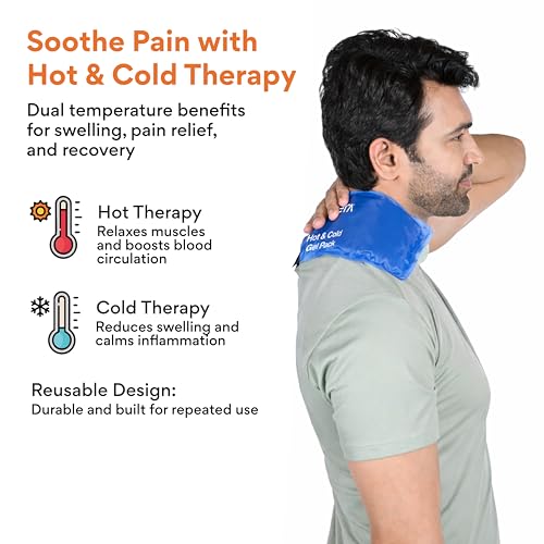 Image of FOVERA Reusable Hot & Cold Pack for Muscle Pain Relief & Injury | Ideal for Knees, Shoulder, Neck & Ankle | Long-Lasting Hot & Cold Therapy (Regular - 5 x 10 Inch, Without Cover)