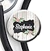 Stethoscope Tag - White Wood Picket Fence Floral - Personalized Name - Steth ID Tag/Nurse Badge