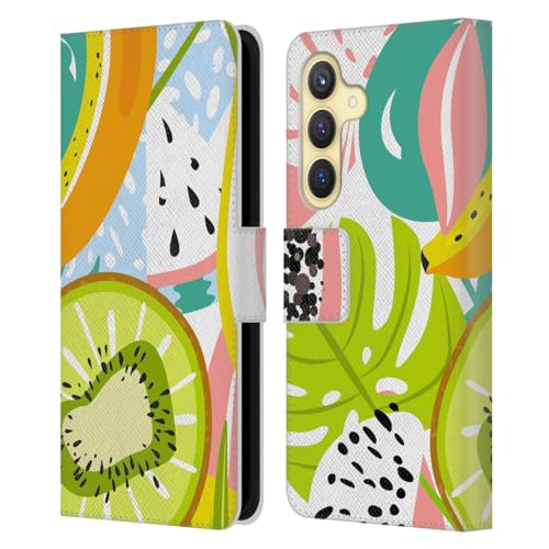 Carcasa de cuero Samsung Galaxy S24 5G Haroulita Frutas Tropicales tipo libro