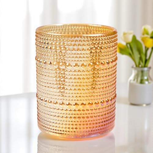 Image of Kookee Jupiter Vintage Hobnail Bubble Glass Whiskey Tumblers Set of 6 | 300ml Old Fashioned Drinking Glasses for Cocktails, Bourbon & Beverages (11357)