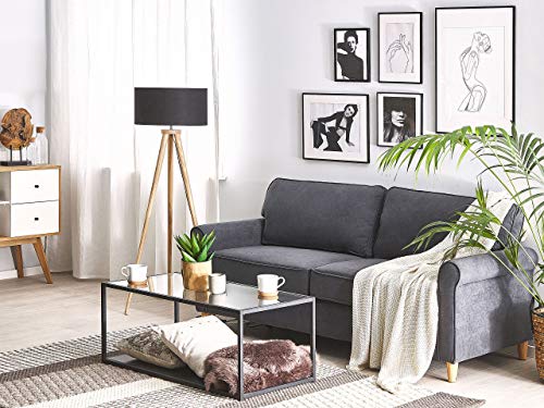3-Sitzer Sofa in Grau aus Samtstoff Retro-Stil Traditionell-Modern Ronneby – Bild 3