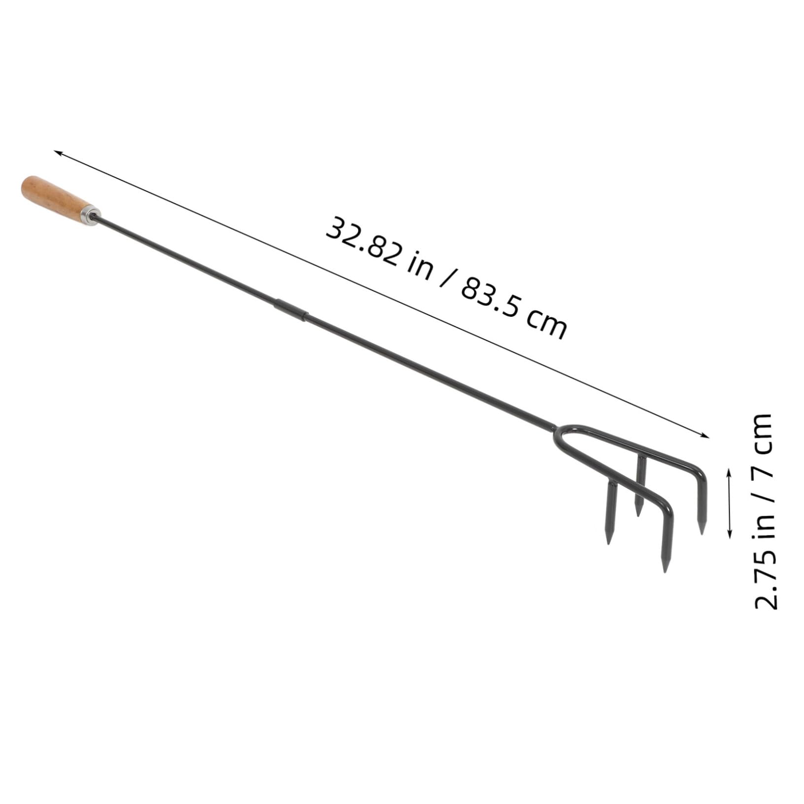 Alipis Fire Poker for Outdoor Fire Pit Long Handled Ash Removal Hook Charcoal Rake for Camping Bonfire Accessories