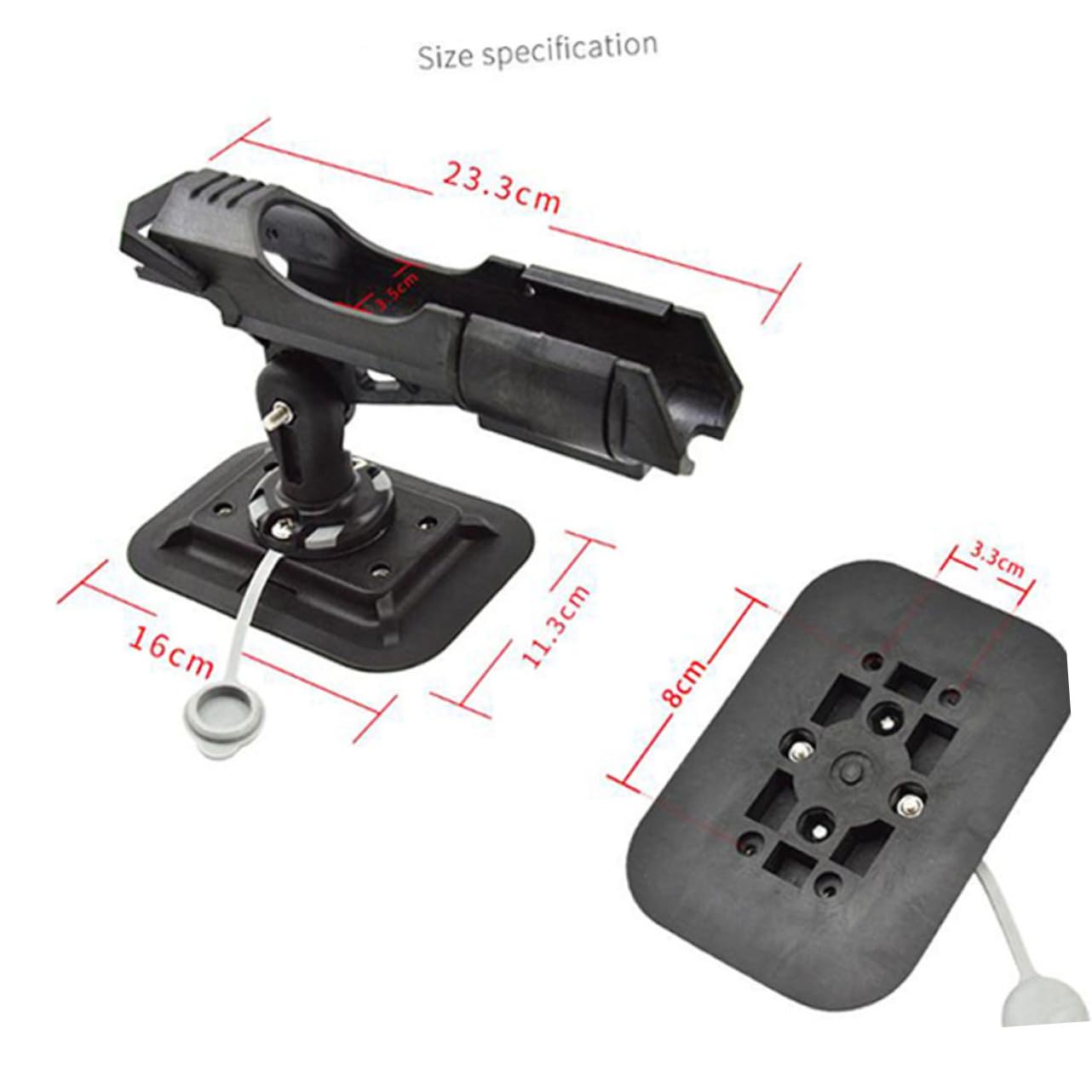 Supporto Facile per Canna Regolabile da Girevole in Pesca Nylon Leggero Installare Accessorio Pratico e Resistente per Kayak e Barche