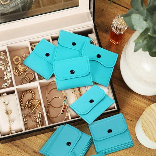 Bolsas para Joyas de Fieltro Antirrayaduras, Fundas Protectoras con Broche 7