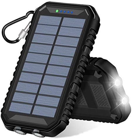 Solar Charger 12000mAh, ADDTOP Solar Power Bank Waterproof Portable External Battery Compatible with Most Smart Phones, Tablets and More