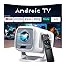 [Native 1080P FHD/KI-Visuelle Kalibrierung] Smart Beamer Dolby Audio, 600 ANSI Lumen, Mini Projektor 4K Unterstützung, Autofokus&Keystone, Android 11, tragbarer Projector mit WiFi 6 und Bluetooth 5.4