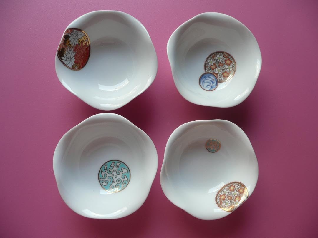 廃番品 深川製磁 亀 皿 2枚 六角 千彫 小鉢 2個