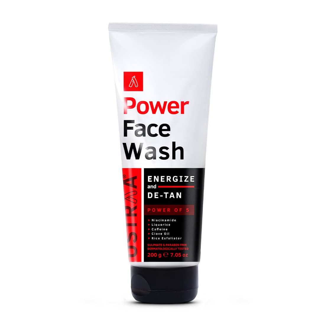 Ustraa Power Face Wash Energize and De-Tan – 200g – Dermatologically Tested, No Sulphates, No Parabens, No Silicone, No Mineral Oil