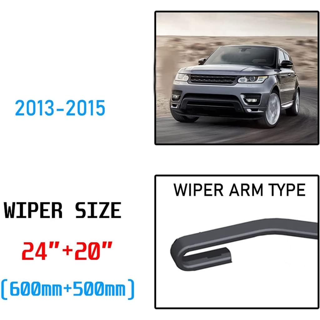 Coche Limpiaparabrisas para Range Rover Sport 2013-2015 Juego de escobillas limpiaparabrisas delanteras Cepillos for parabrisas