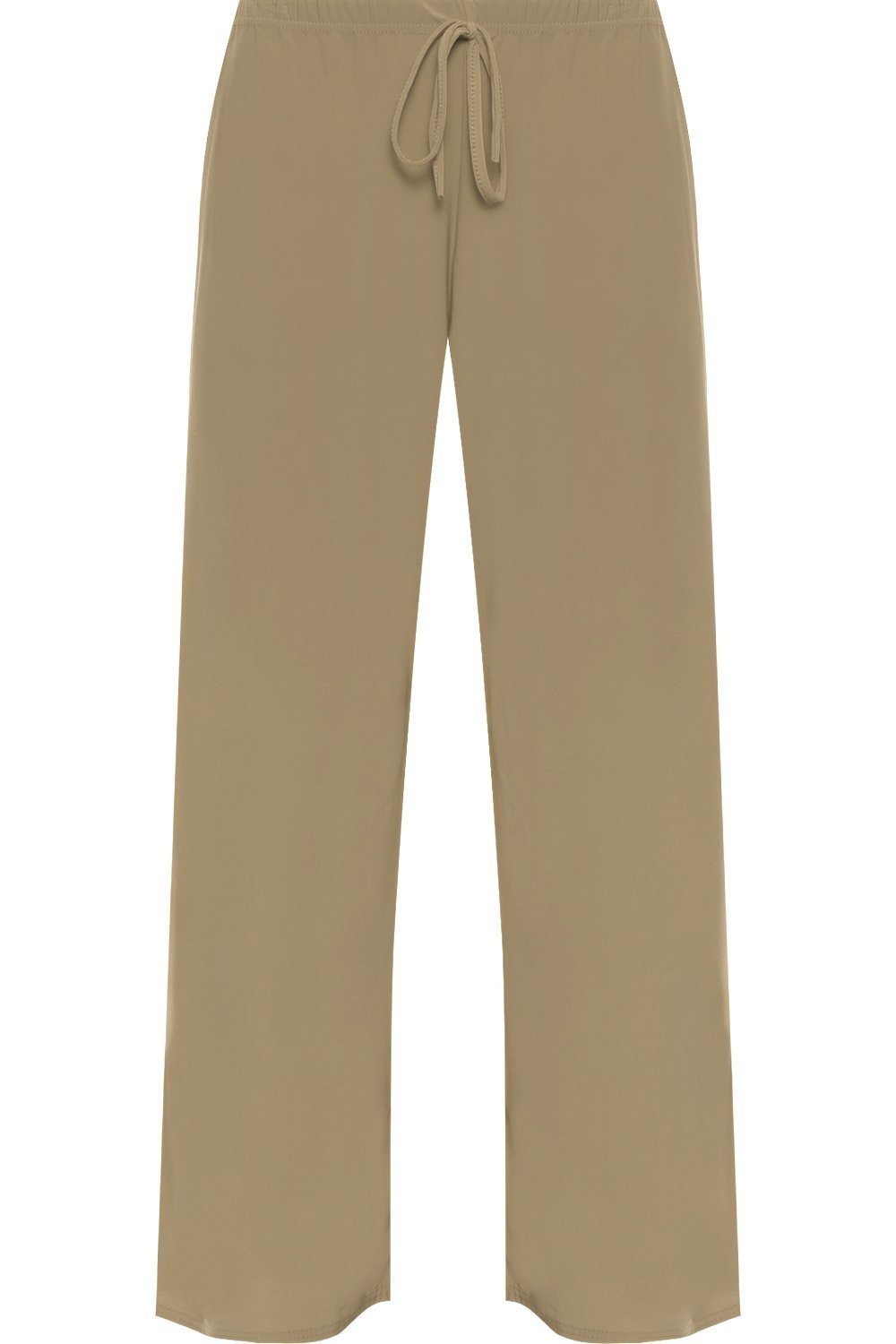 Wearall Women's Brown New Plus Size Palazzo Trousers Baggy Flared Wide Leg Pants 26/28
