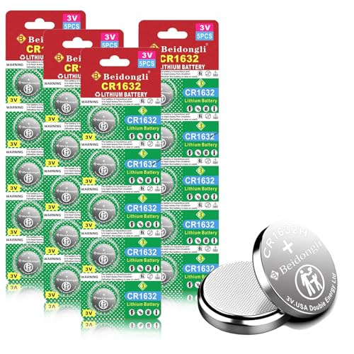 CR1632 3V Lithium Knopfzellen CR 1632 Batterien 20 Stück【5 Jahre Garantie】