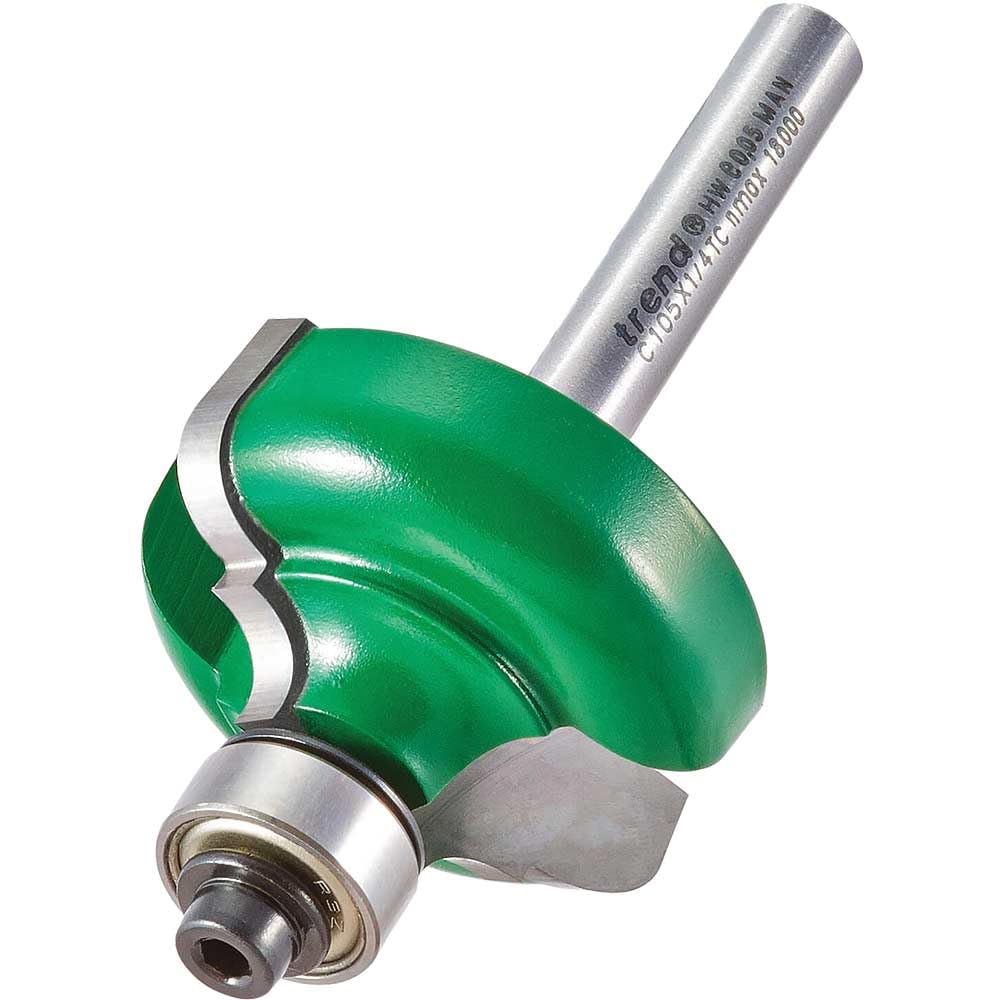 Trend CRAFTPRO Bearing Guided Broken Ogee Quirk Router Cutter 6.3mm 17.5mm 1/4"