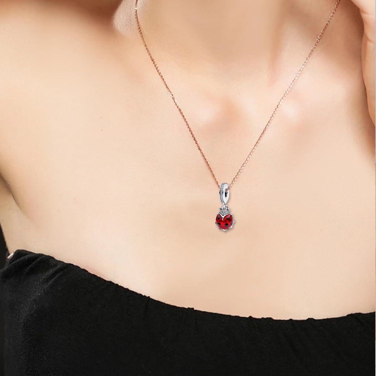 HappyStar 925 Sterling Silver Charms for Bracelets and Necklaces Tarot Card Dangle Pendants Rose Flowers Beads Charms Jewelry Gifts For Women - Image 2