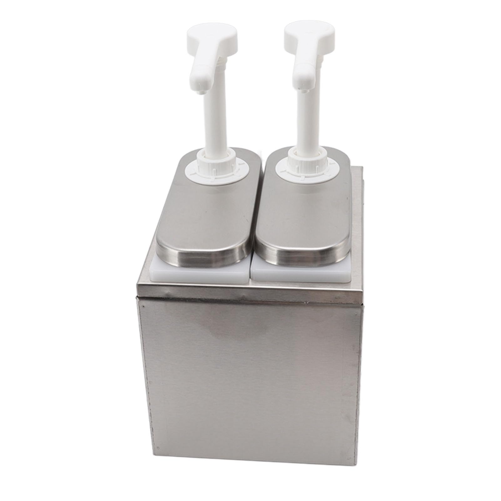Dispenser per Salse Stazione di Pompaggio per Condimenti in Plastica e Acciaio Inossidabile Dispenser per Salse Pompa per Salse da Dispenser per Pompe per Sciroppi per(Doppia Pompa da 1 litro)