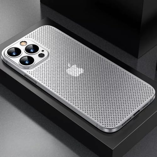 LIFEKA Funda para teléfono con disipación de Calor para iPhone 15 Pro MAX Funda para iPhone 14 Pro MAX 13 12 14Pro Funda Protectora de PC Delgada y Transpirable, Blanca, para iPhone 14 Pro