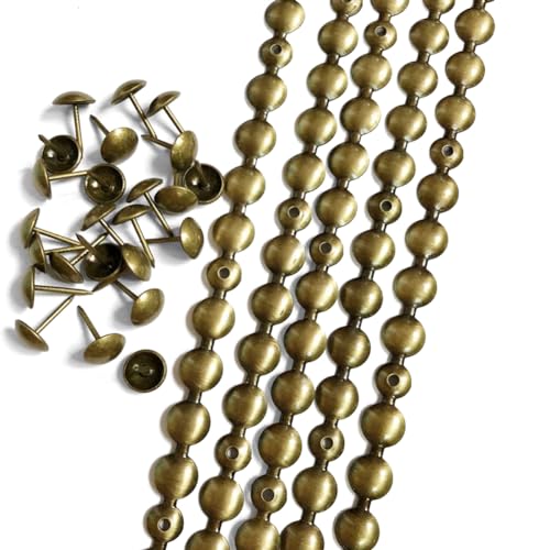 Let's Decorate 5 metros de tiras de tapicería de latón, tiras de uñas decorativas para sofá, tachuelas para sillas de jardín, tachuelas sueltas a juego (latón de 11 mm)
