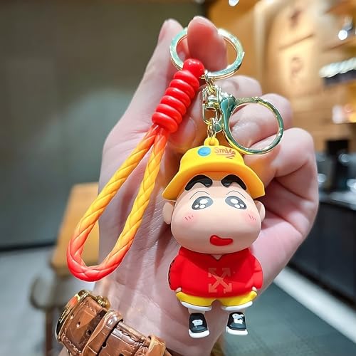 Image of Cute Cartoon Character Silicone 3D Key Chain with Strap Charm & Metal Hook, Merchandise Key Rings Gift for Kids Girls Boys Men & Women